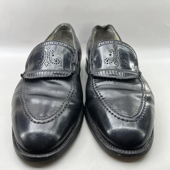 Alden Fringe Kiltie Loafers Men Size 12 B/D Black Leather Slip On Apron Shoes main image 9